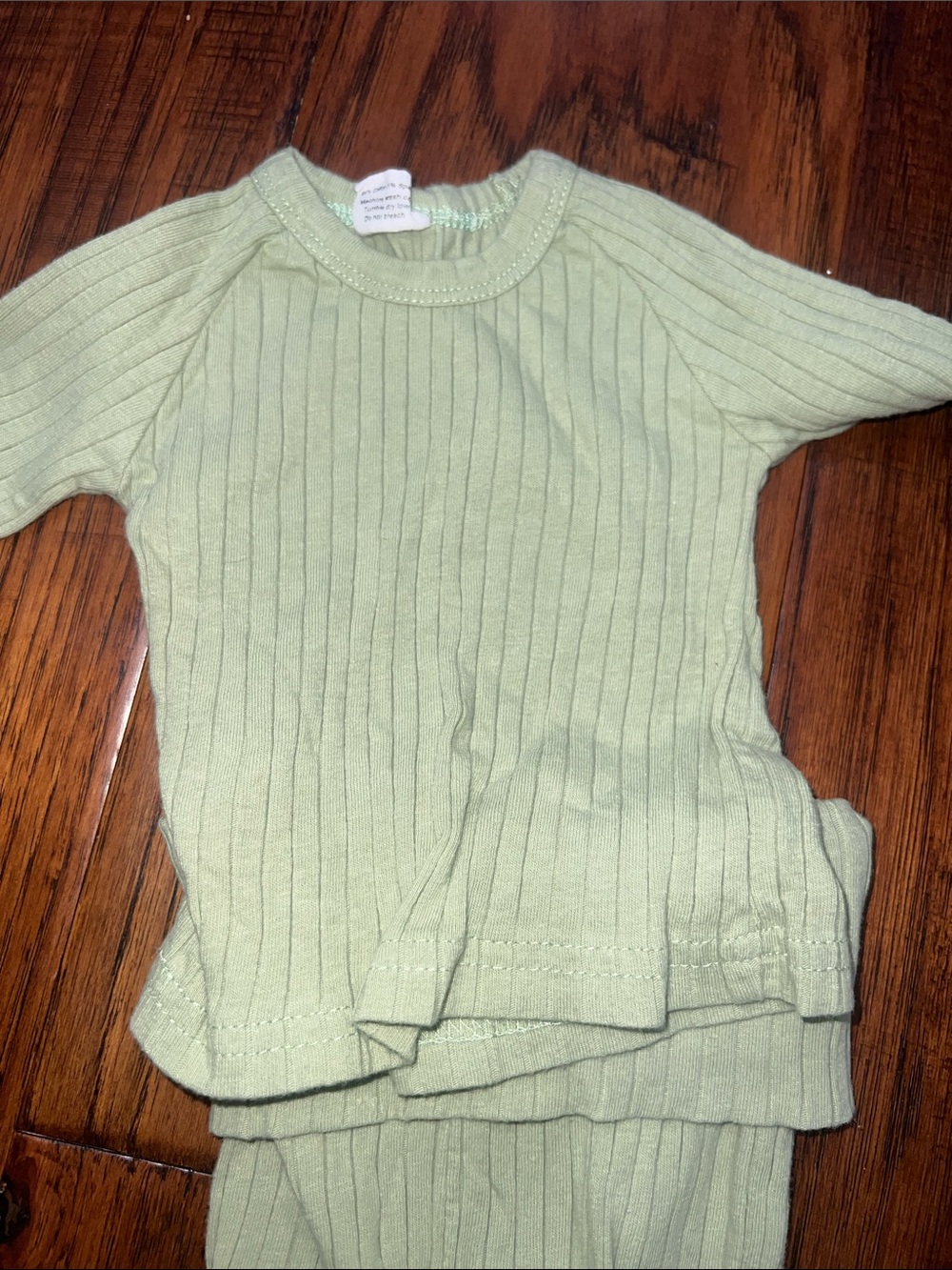 Gerber Light Green Ribbed Knit Baby Matching Set - Picture 2 of 2
